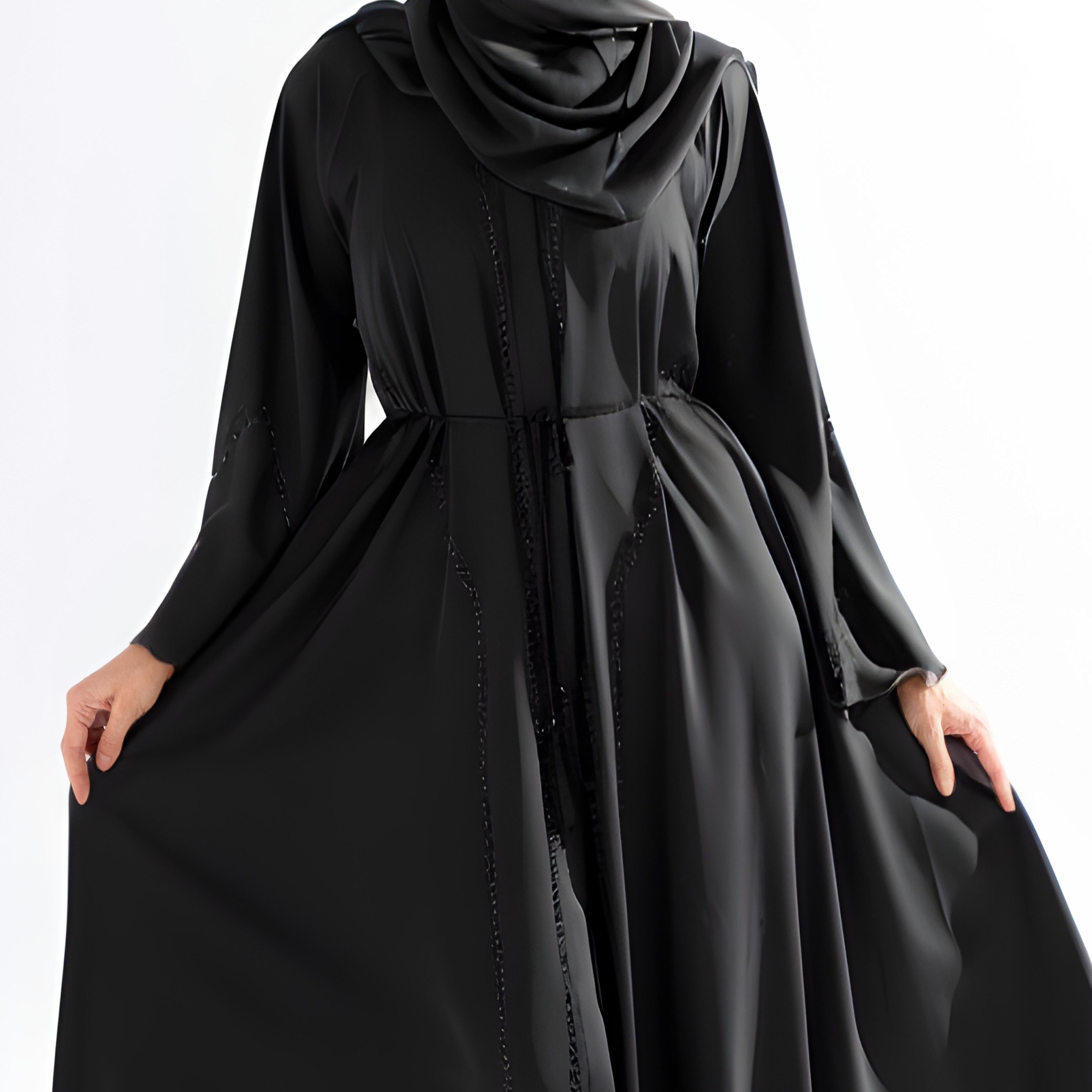 Abaya with Beaded Embellishments Sky Cashmere D2